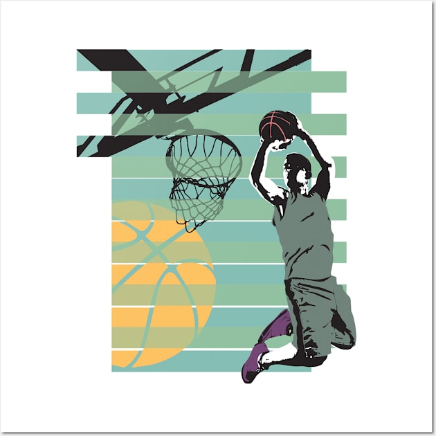 Basketball Slam Dunk Wall Art by Dojaja